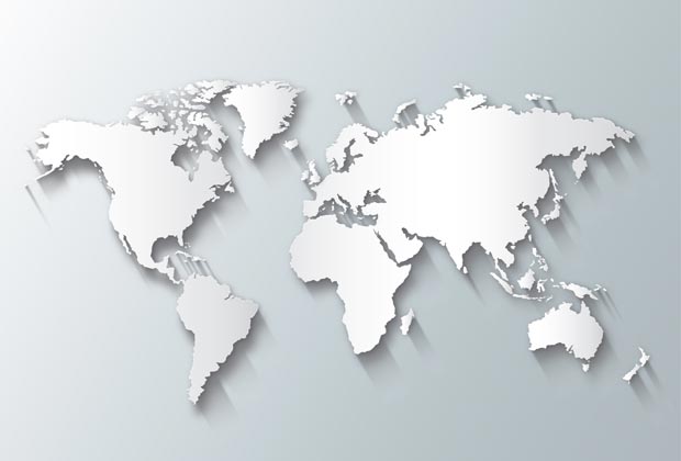 Stylized world map