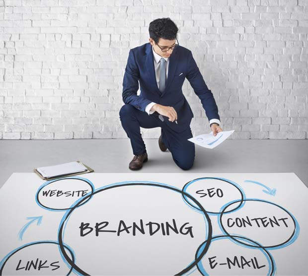 Branding manager making a plan